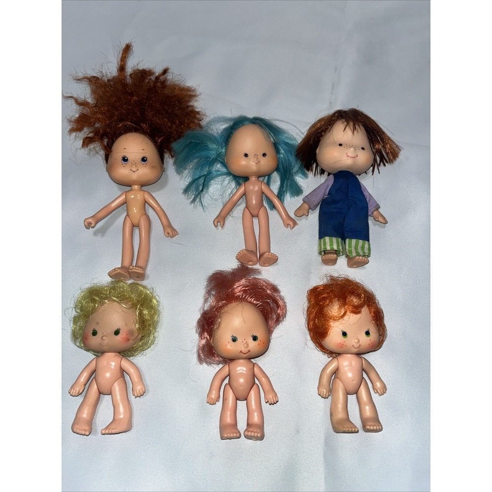 Vintage 1979 Strawberry Shortcake‎ Dolls Lot Of 6 Mixed Sizes And Types
